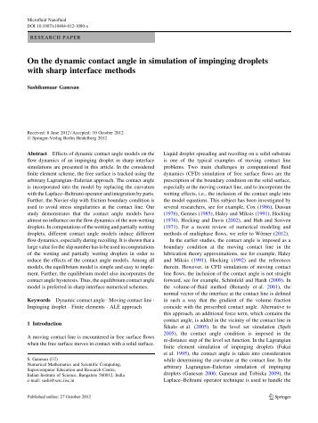 On the dynamic contact angle in simulation of impinging droplets ...