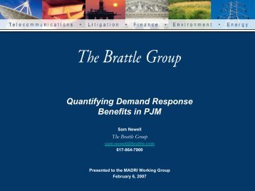 Quantifying Demand Response Benefits in PJM - The Brattle Group