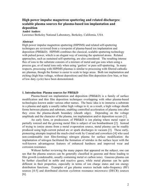 High power impulse magnetron sputtering and related discharges