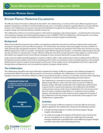 Efficient Product Promotion Collaborative Fact Sheet - Clean Energy ...