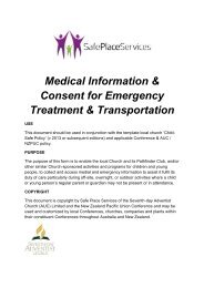 Medical Info and Consent for Emergency Treatment and Transport