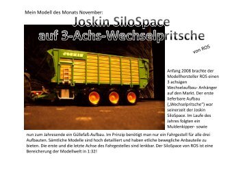 Joskin Silospace auf Wechselpritsche von ROS - Distanzbieber