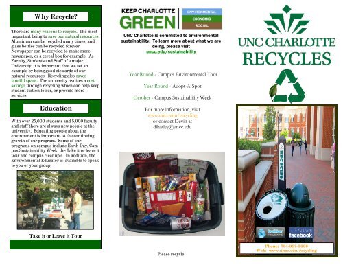 Unc Charlotte Recycling Brochure