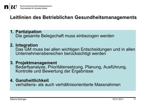 Betriebliches Gesundheitsmanagement - Gesundheit Schwyz