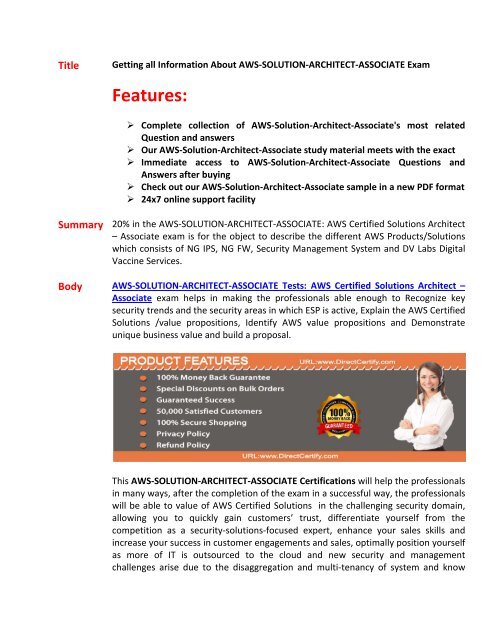 AWS-Solutions-Associate Examengine
