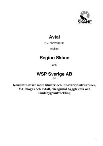 Avtal_WSP_Sverige_AB.pdf - Region SkÃ¥ne