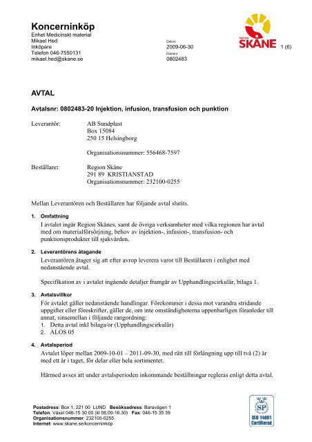 Sundplast_Avtal_0802483.pdf - Region SkÃ¥ne