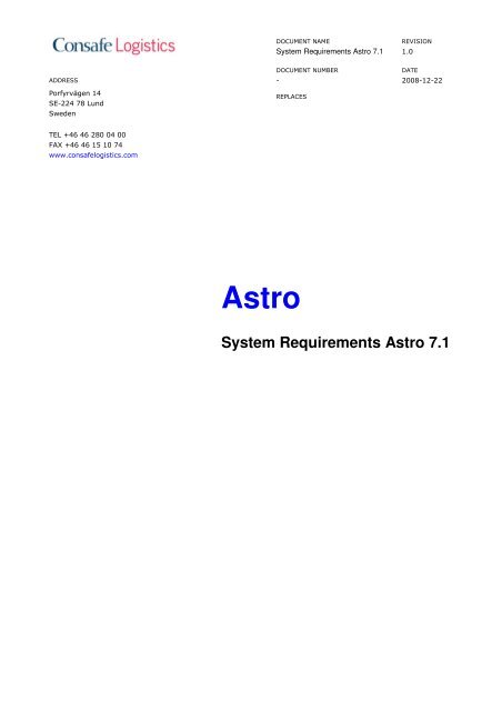 System Requirements Astro 7.1