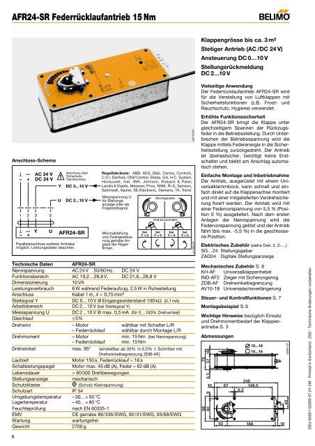 2.AFR-1 Produkte-Information Klappenantriebe mit ... - Belimo