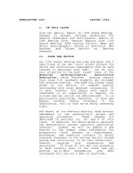 NEWSLETTER LXVI SPRING 1988 I. IN THIS ISSUE From the Editor ...