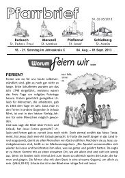 Pfarrbrief 4. August - 1. September 2013 - Seelsorgeeinheit Marxzell