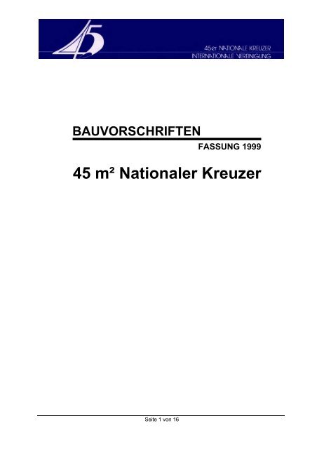 Bauvorschriften (pdf 1.31MB) - 45er Nationale Kreuzer