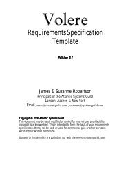 Volere Requirements Specification Template