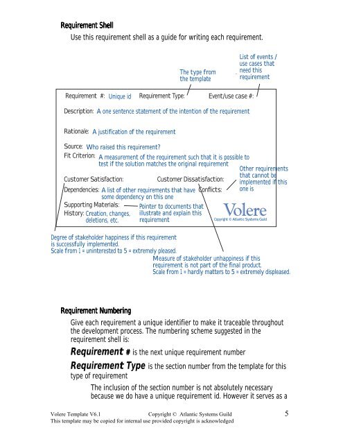 Volere Requirements Specification Template