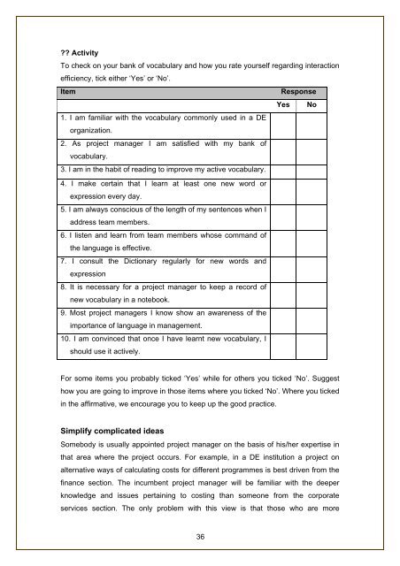 successful project management - Commonwealth of Learning