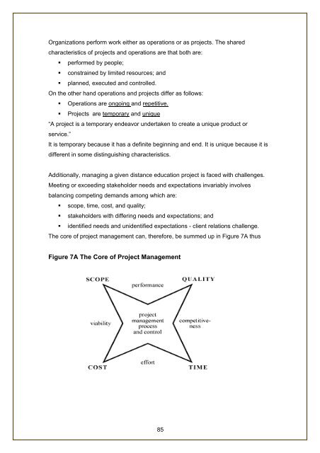 successful project management - Commonwealth of Learning