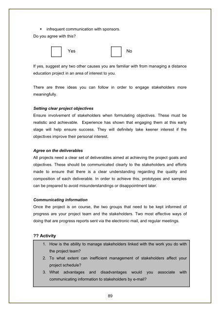 successful project management - Commonwealth of Learning