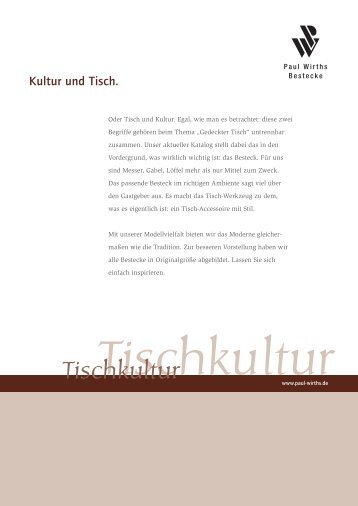 Tischkultur - Paul Wirths