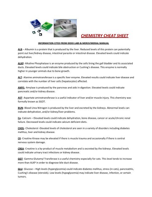 Lab Ranges & Interpretation Cheat Sheet 