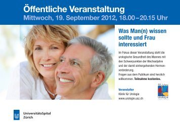 Öffentliche Veranstaltung - Klinik für Urologie - UniversitätsSpital ...