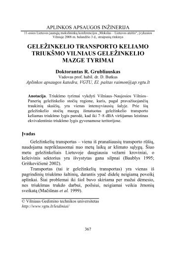 GELEÃ…Â½INKELIO TRANSPORTO KELIAMO TRIUKÃ…Â MO VILNIAUS ...