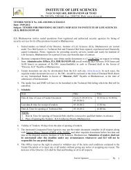 technical bid - Institute of Life Sciences