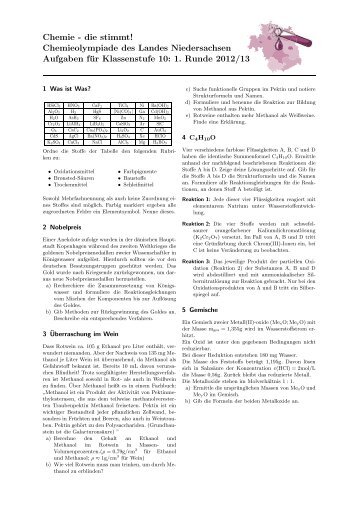 Aufgaben - Chemie - die stimmt!