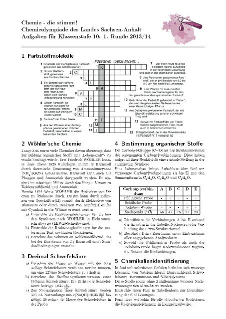 Aufgaben - Chemie - die stimmt!