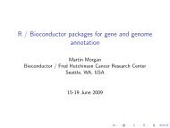 R / Bioconductor packages for gene and genome annotation