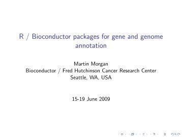 R / Bioconductor packages for gene and genome annotation