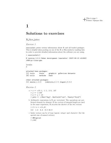 Solutions to exercises - Computational Statistics for Genome Biology