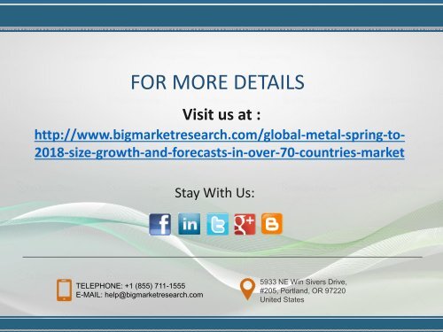 Global Market Demand for Metal Spring Market to 2018