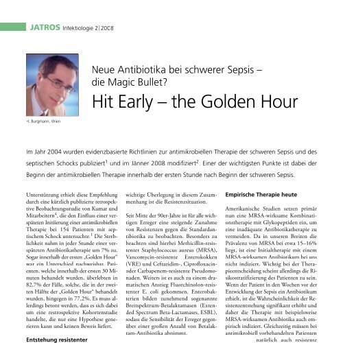 Hit Early â the Golden Hour - Infektionsnetz