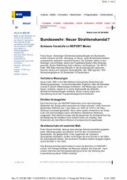 Bundeswehr: Neuer Strahlenskandal? - BZUR