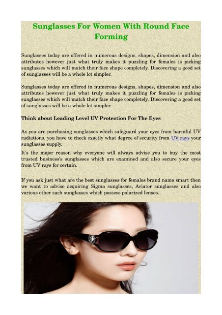 best sunglasses for womens round face