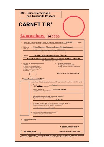 CARNET TIR* - UNECE