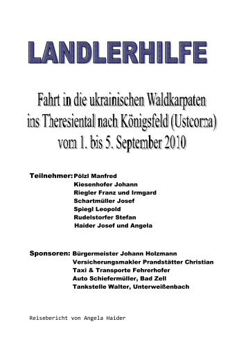 Pölzl Manfred Kiesenhofer Johann Riegler Franz und ... - Landlerhilfe