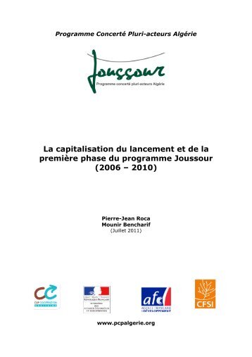 Capitalisation Joussour 2009 - PCPA Algérie