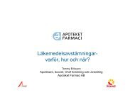 LÃ¤kemedelsavstÃ¤mningar- fÃ¶ h h Ã¤? varfÃ¶r, hur och nÃ¤r?