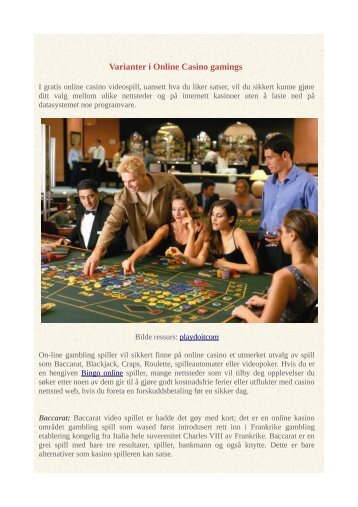 Varianter i Online Casino gamings