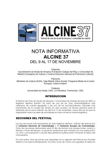 NdP Informativa- Alcine 07 - Festival de Cine Alcalá de Henares