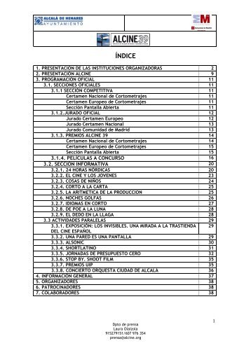 dossier de prensa definitivo Alcine 39 - Festival de Cine Alcalá de ...