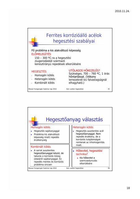 KorszerÅ± rozsdamentes acÃ©lok hegesztÃ©se - Messer