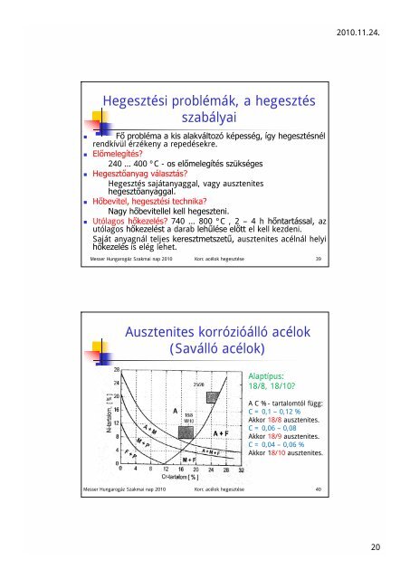 KorszerÅ± rozsdamentes acÃ©lok hegesztÃ©se - Messer