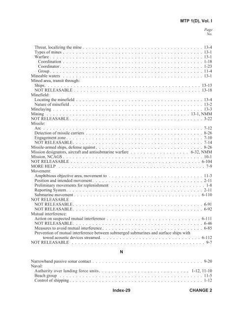 VOLUME I Multinational Maritime Tactical Instructions and Procedures