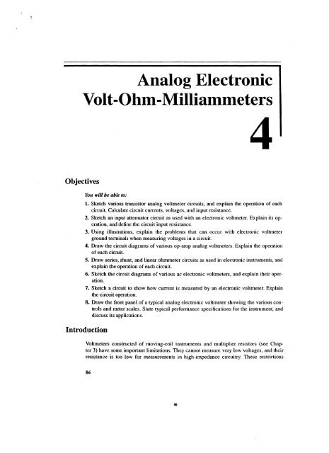 Analog Electronic Volt-Ohm-Milliammeters