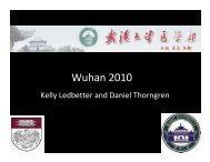 Wuhan 2010 - Pritzker School of Medicine - University of Chicago