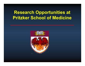 Research Opportunities at Pritzker School of Medicine
