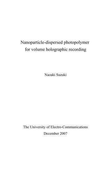 Nanoparticle-dispersed photopolymer for volume holographic ...