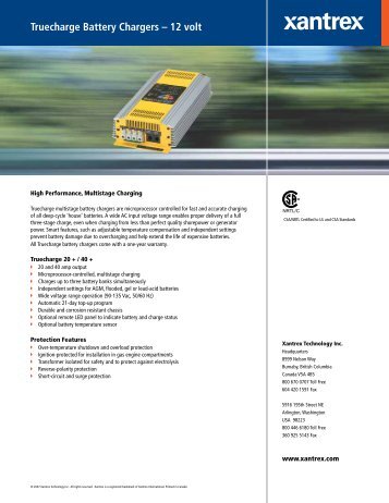 Truecharge 20+/40+ Datasheet - Xantrex